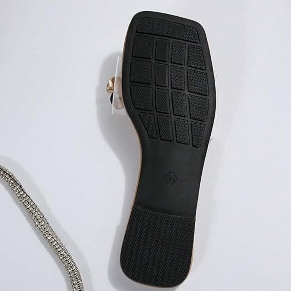 Rhinestone Flower Decor Clear Strap Sandals - Picture 7 of 7